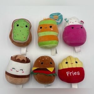 Squishmallows Food Plush Lot Fries Burger Pancake Toast Milkshake